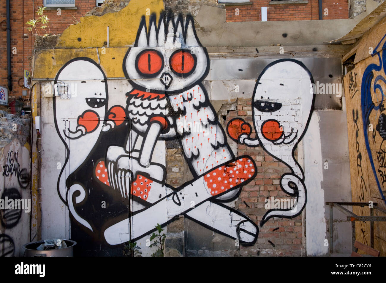 Arte di strada in Shoreditch, East London Foto Stock