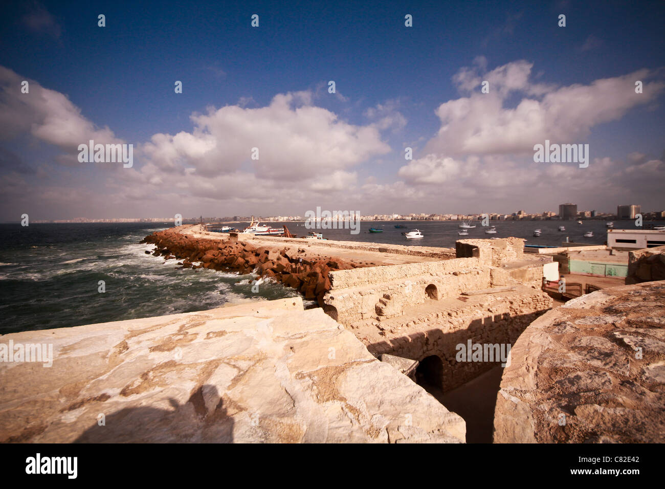 La fortezza di Qaitbay, Alessandria, Egitto Foto Stock