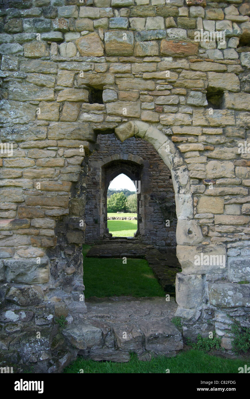 Vista di Rievaulx Abbey Yorkshire Foto Stock