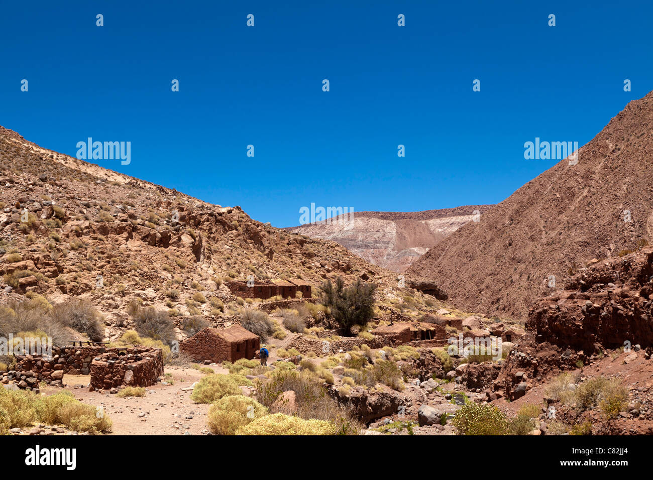Il villaggio abbandonato di Penaliri, Rio Grande, il Deserto di Atacama, Cile Foto Stock