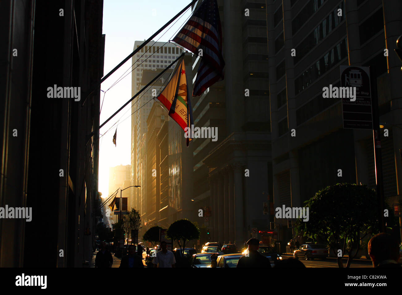 Il grattacielo della California Sunset Foto Stock