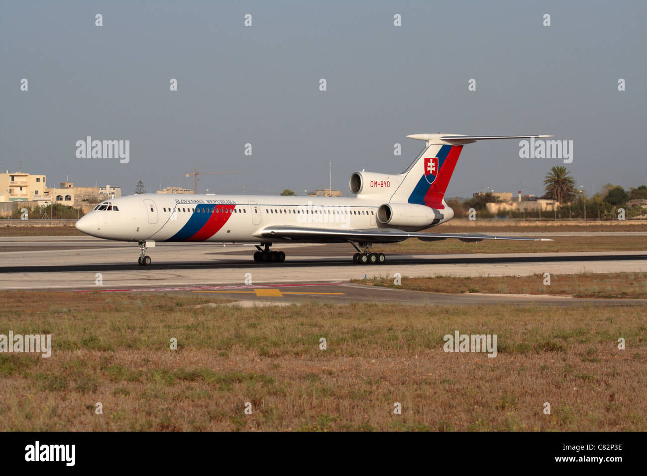 Tupolev Tu-154M trasporto presidenziale della Repubblica slovacca nel corso di una visita di Stato a Malta Foto Stock