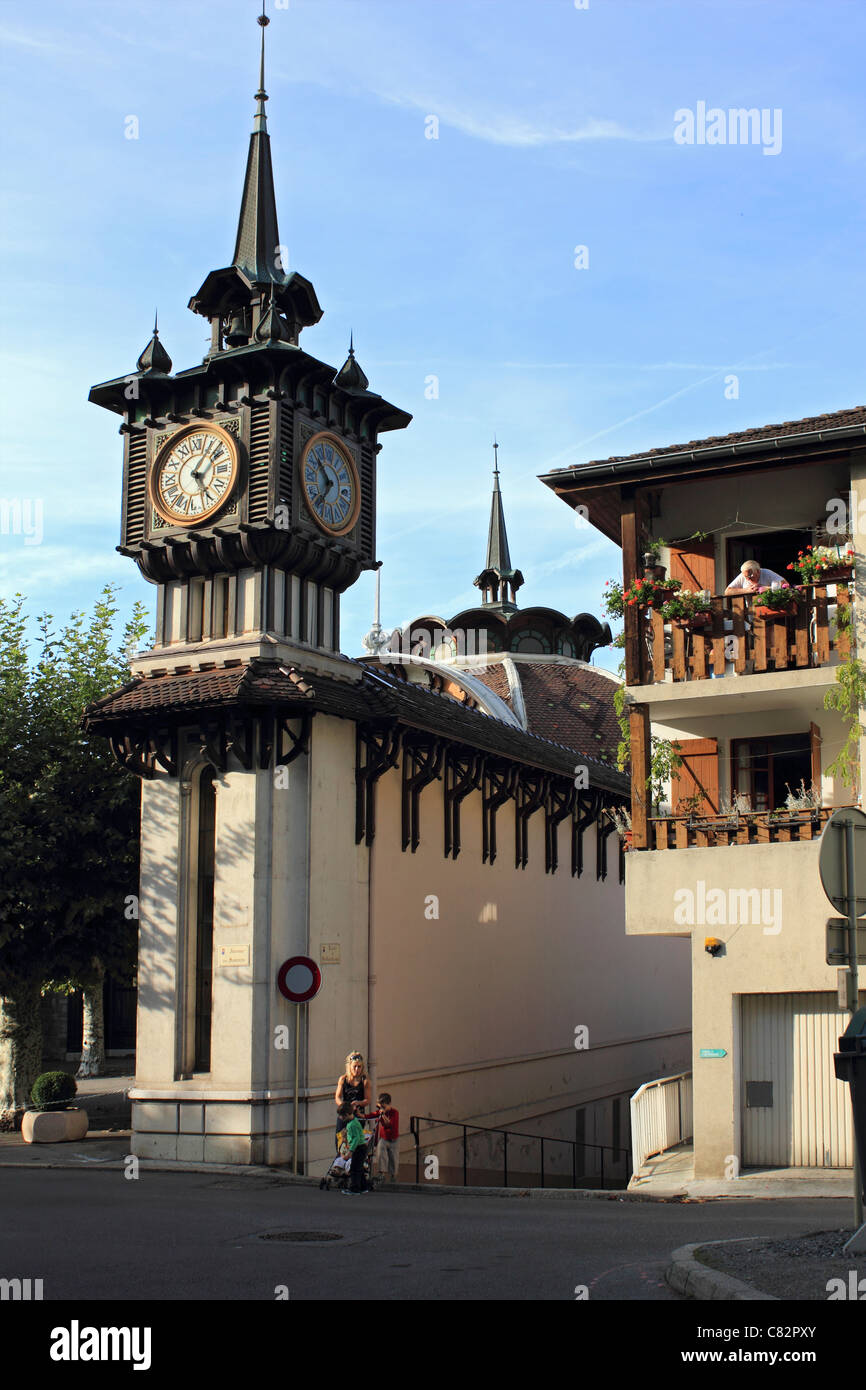 Évian-les-Bains, sul Lago di Ginevra in Alta Savoia dipartimento del Rhône-Alpes regione nel sud-est della Francia. Foto Stock