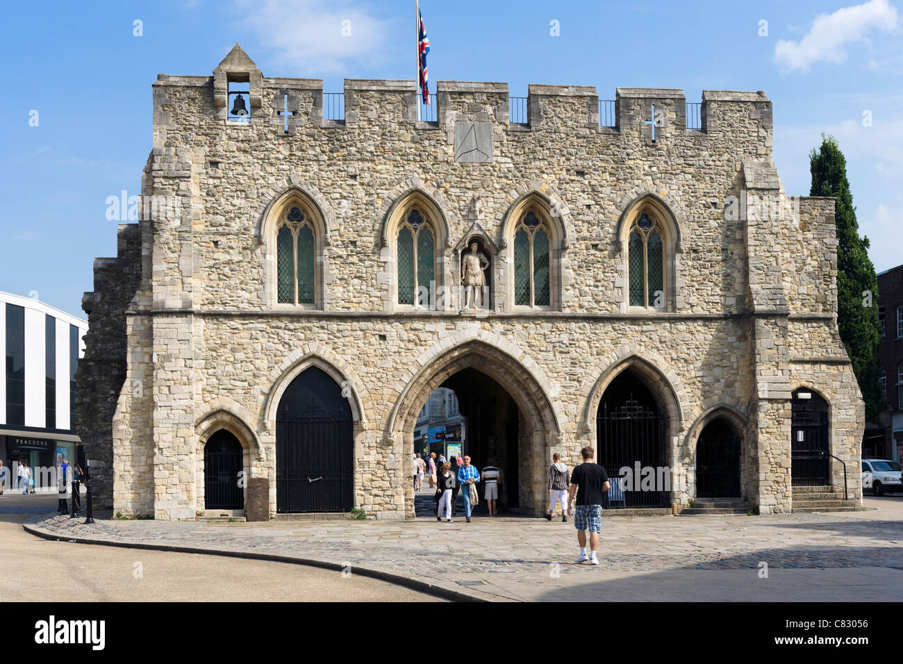 Il Bargate gateway medievale nel centro della città di Southampton, Hampshire, Inghilterra, Regno Unito Foto Stock