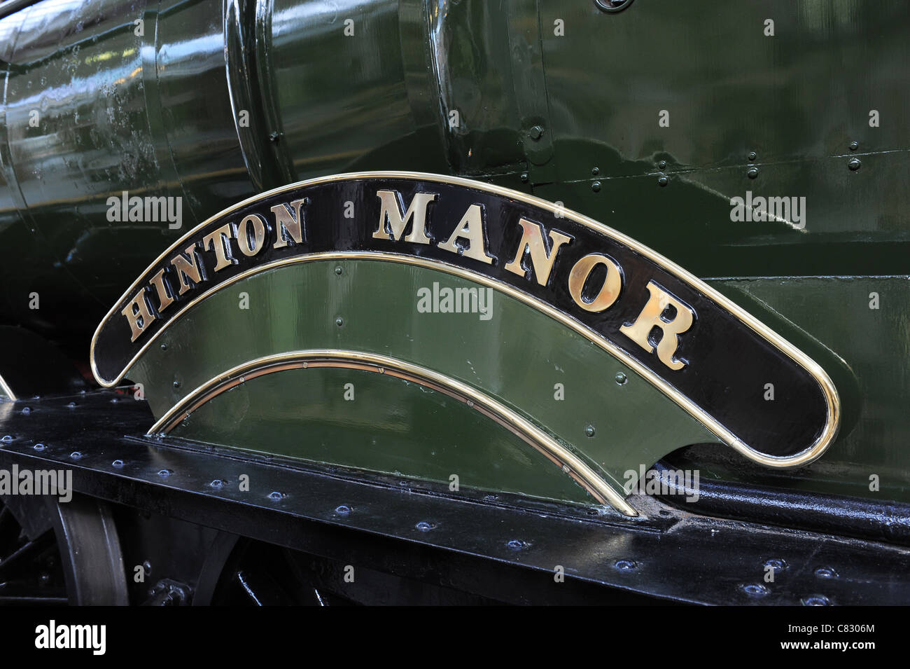 Great Western Railway locomotiva a vapore Hinton Manor targhetta targhetta regno unito Foto Stock