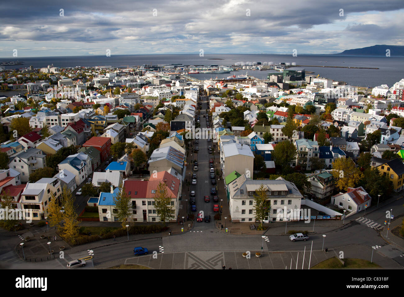 La città di Reykjavik Foto Stock