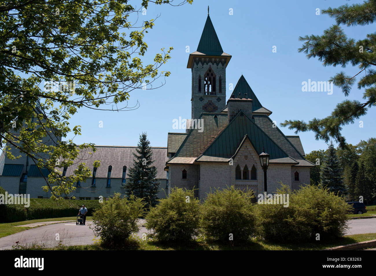 Abbey Saint-Benoit du Lac, Magog, nelle province orientali, Québec Canada Foto Stock
