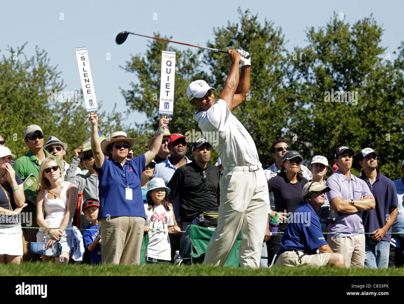 Tiger Woods in California PGA golf golfista Foto Stock