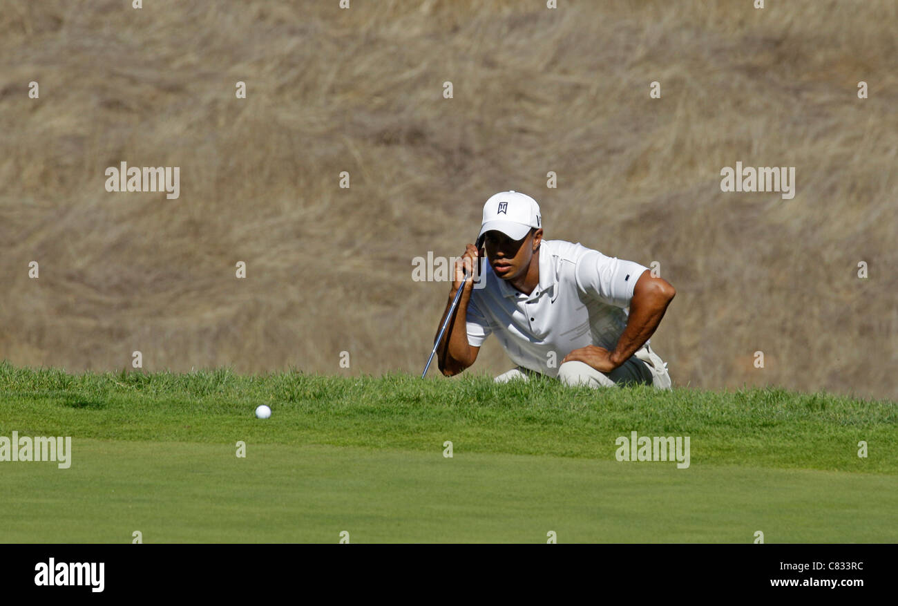Tiger Woods in California PGA golf golfista Foto Stock