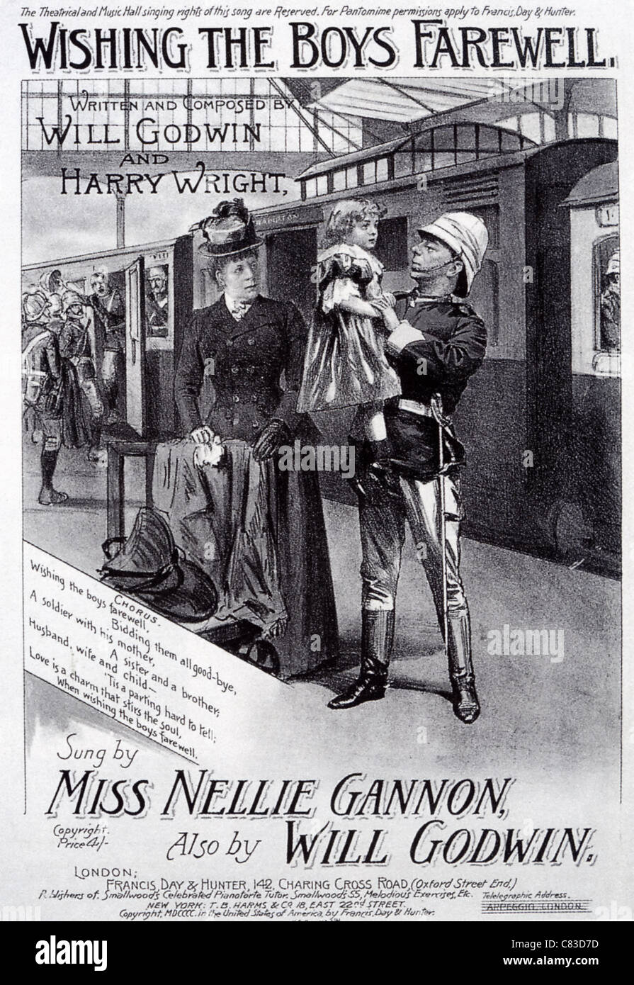 Guerra Boera 1899 : spartiti per music hall canzone patriottica che intendono i ragazzi arrivederci Foto Stock