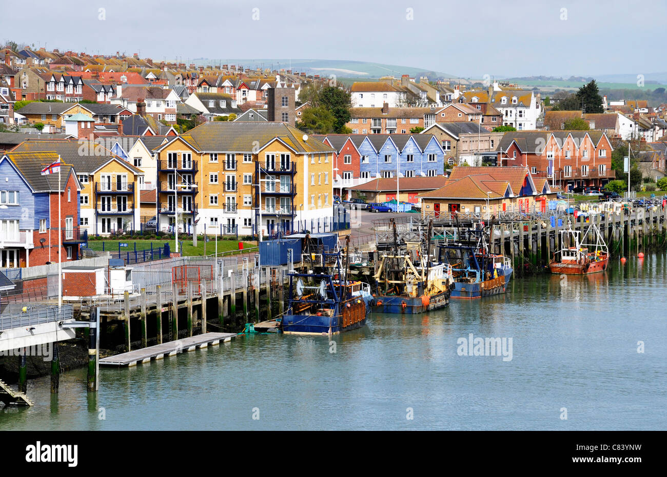 Piccolo porto di pesca, Newhaven, England, Regno Unito Foto Stock
