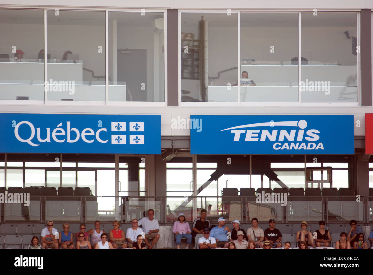 Tennis Canada segno banner al campo da tennis, Montreal, Quebec Foto Stock