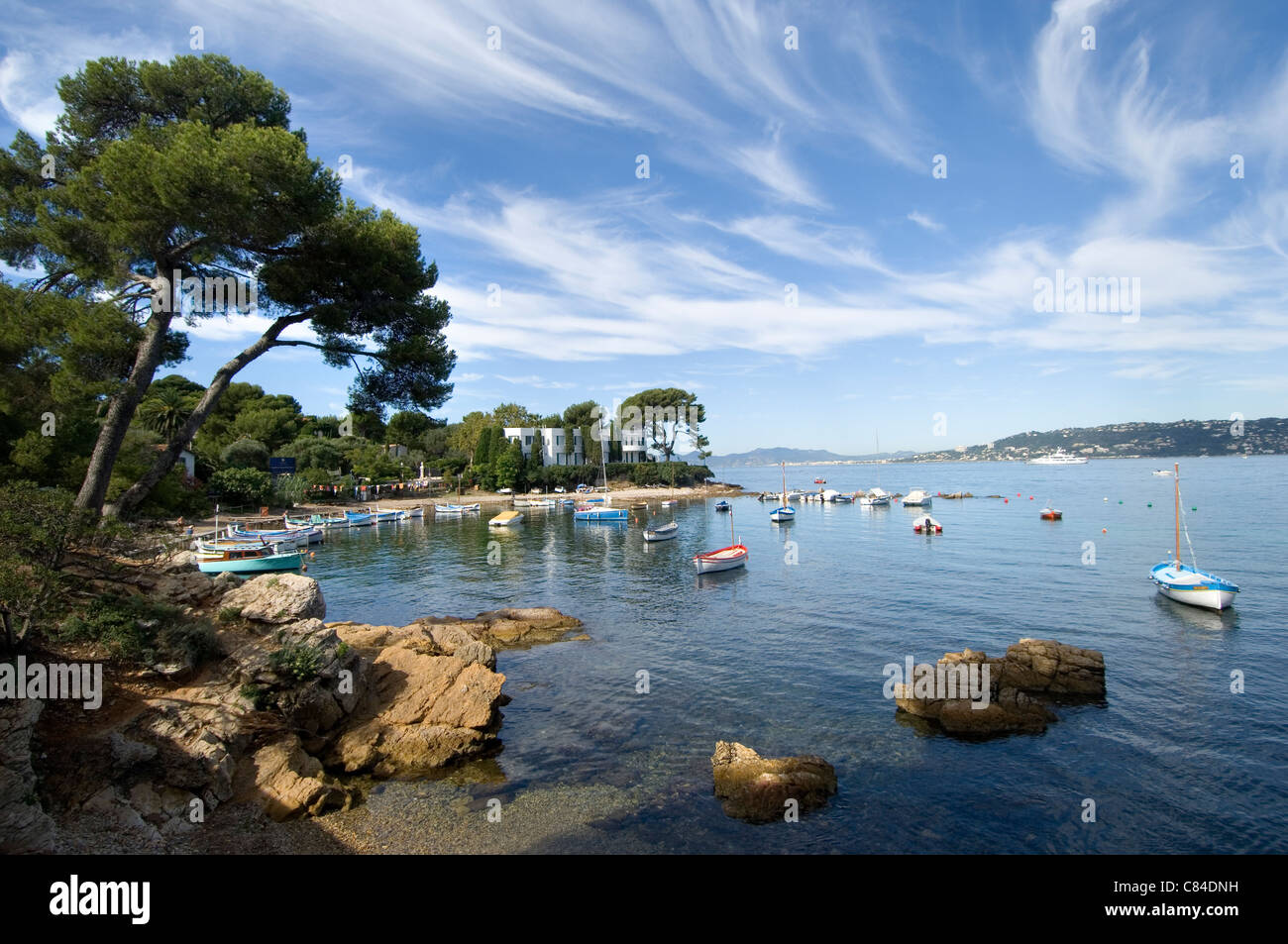 Cap d'Antibes, piccolo porto, Costa Azzurra Foto Stock