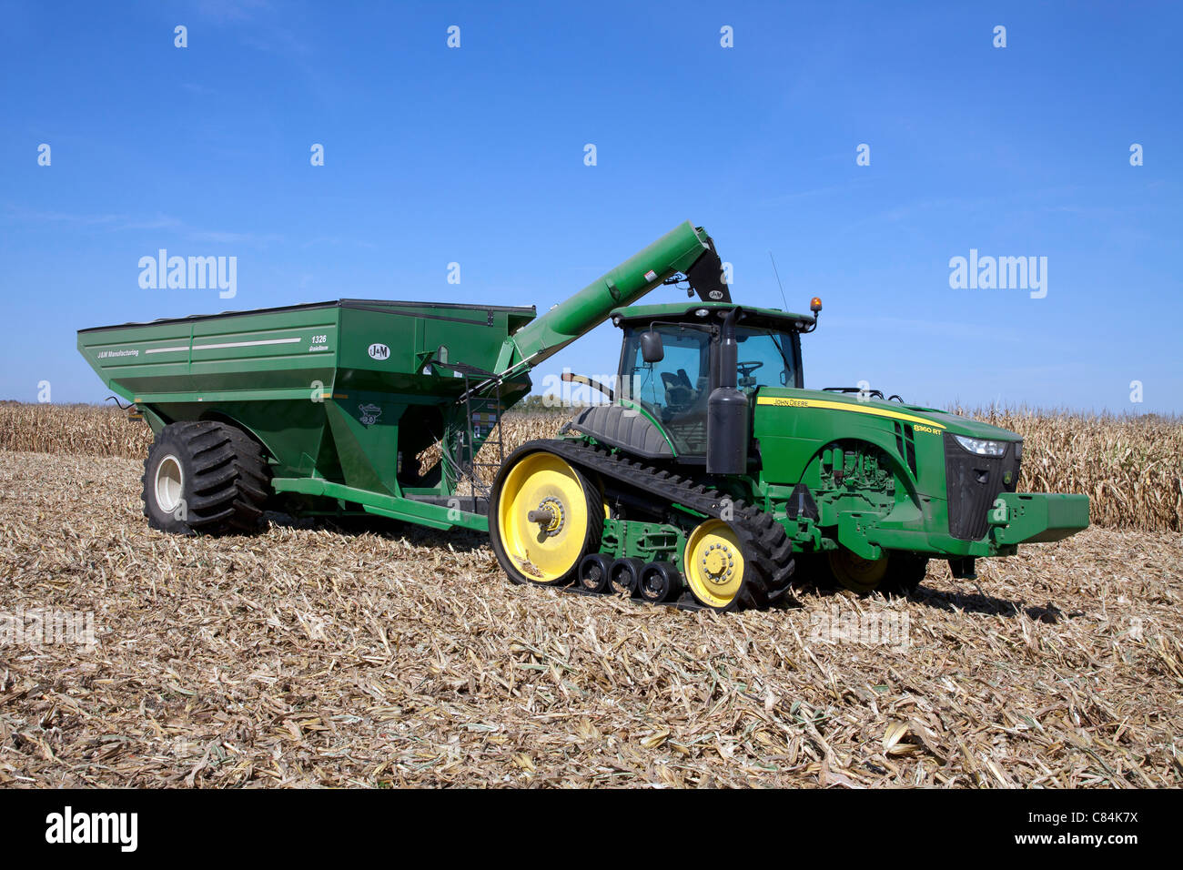 La raccolta del granoturco Midwest USA Foto Stock