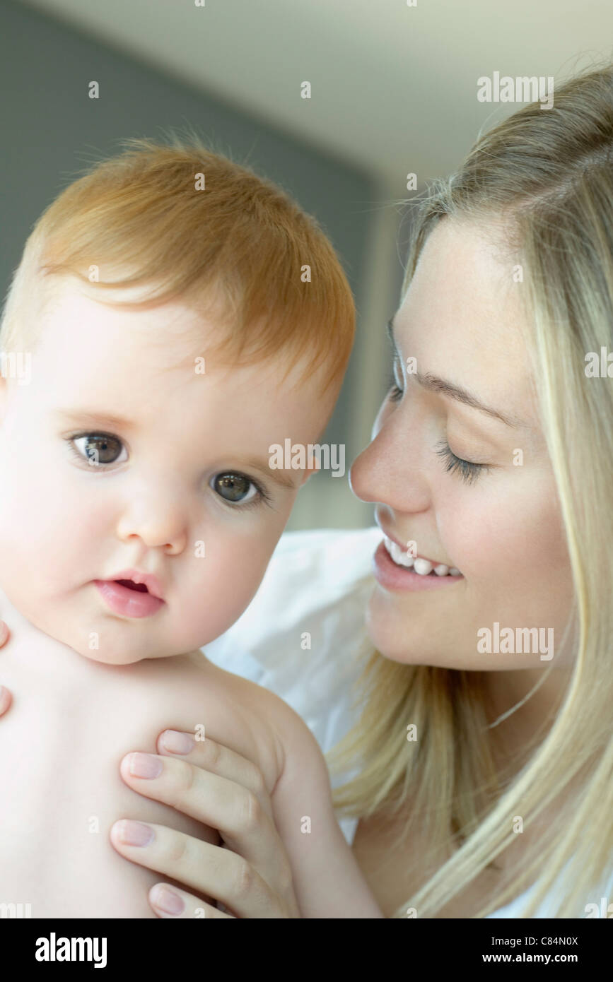 La madre e il bambino, ritratto Foto Stock