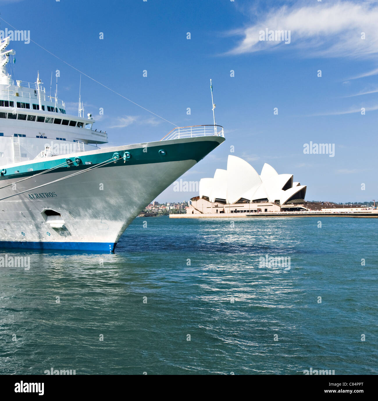 Il Phoenix Reisen azionata la nave di crociera Albatros ancorata al Terminal Passeggeri Oltreoceano nel porto di Sydney NSW Australia Foto Stock