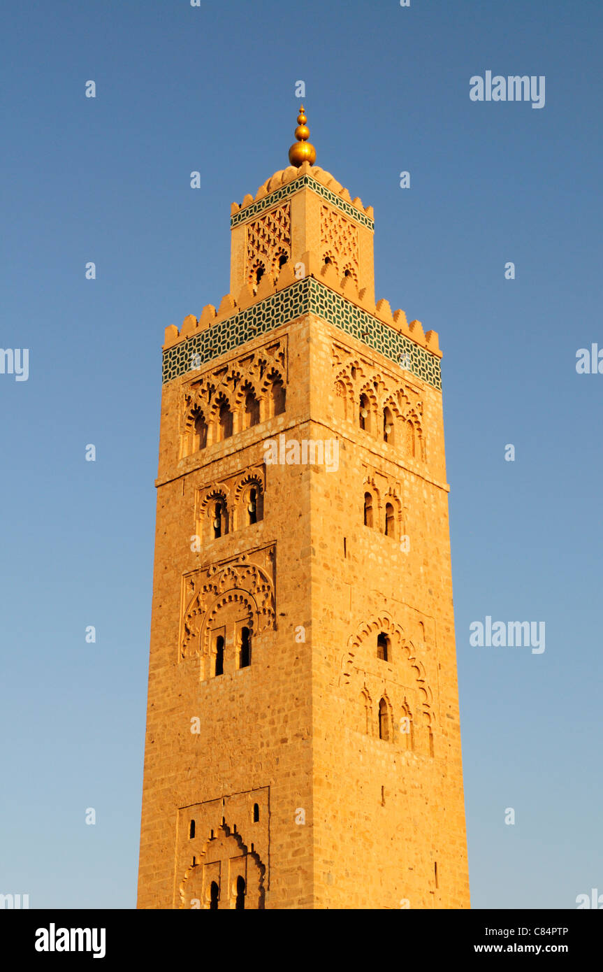 La Moschea di Koutoubia Minaret, Marrakech, Marocco Foto Stock