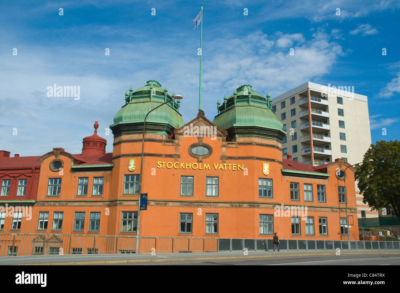 Stockholm Vatten l'acqua società edificio a ponte Barnhusbron centrale di Stoccolma Svezia Europa Foto Stock