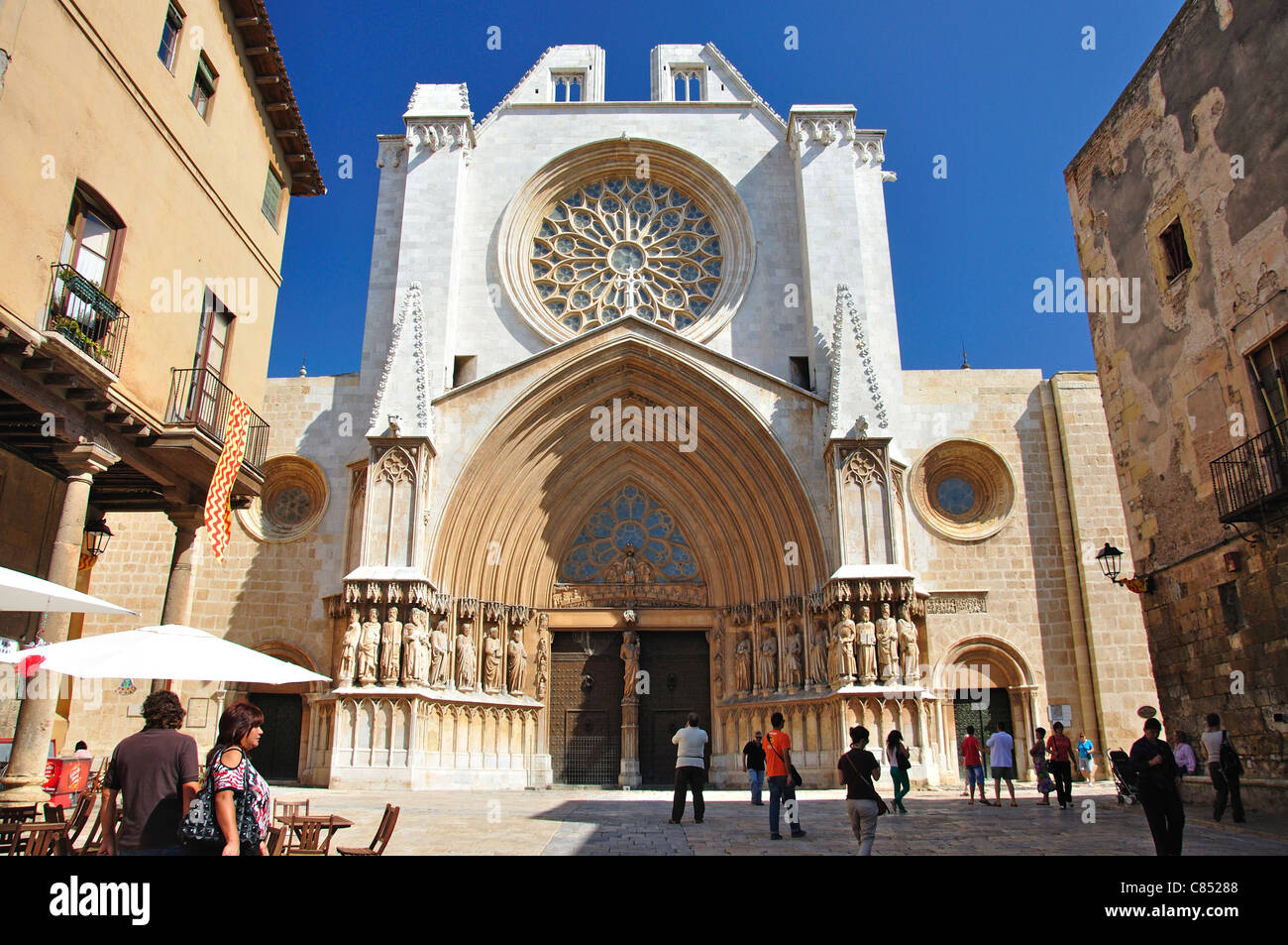 Xii secolo Cattedrale di Tarragona, Placa de la Seu, Tarragona, Costa Daurada (Dorada), provincia di Tarragona Catalogna Foto Stock