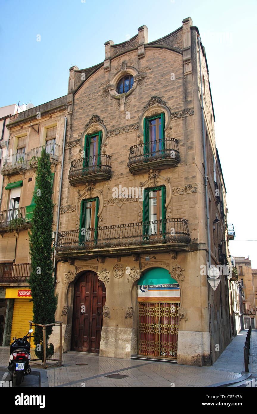 Casa modernista Grau su La Ruta del Modernisme, Carrer de Sant Joan, Reus, provincia di Tarragona Catalogna Foto Stock