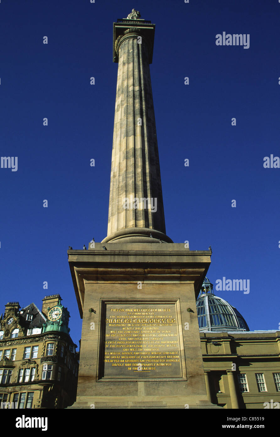 Grays monumento Grey Street, Newcastle upon Tyne. Foto Stock