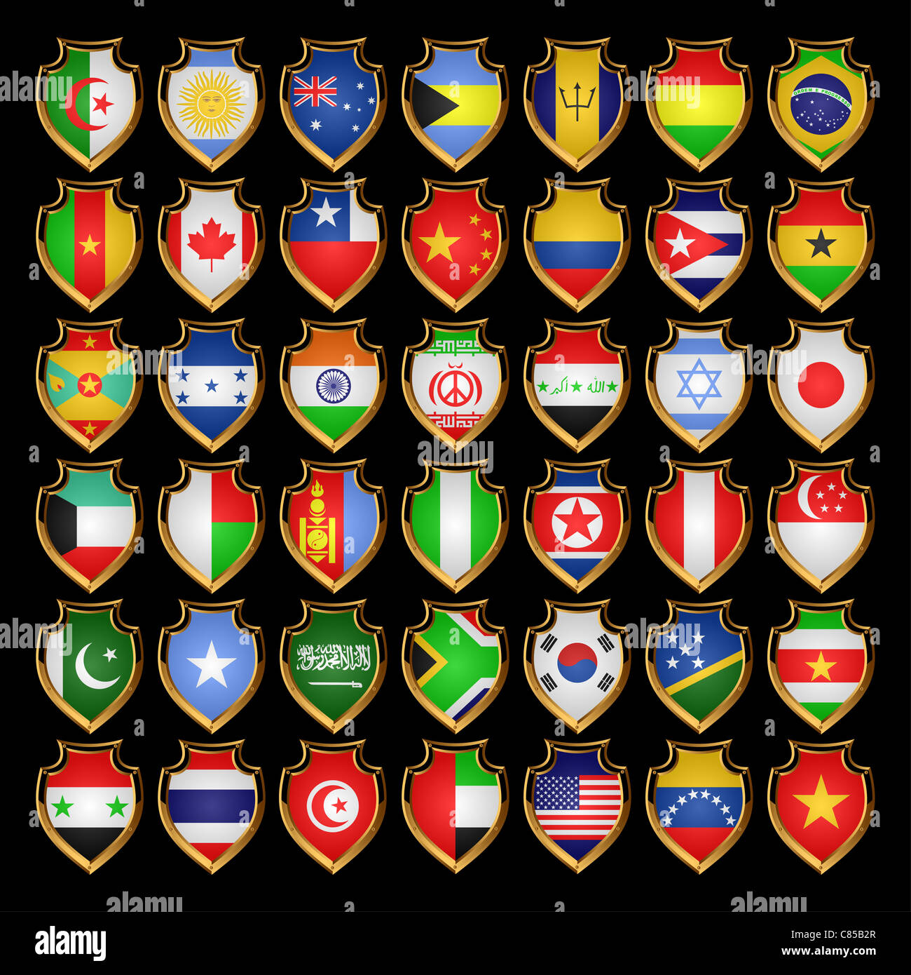 Bandiere-distintivi. Foto Stock