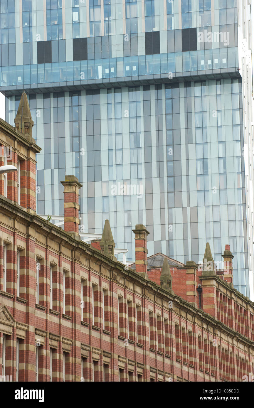 MANCHESTER BEETHAM TOWER/HILTON HOTEL, dalla Deansgate Foto Stock