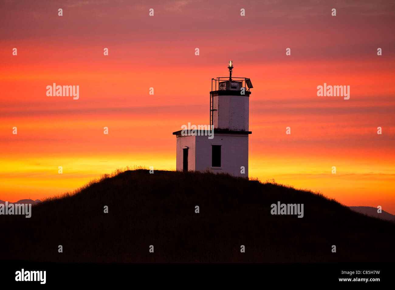 Dawn al punto di bestiame Foto Stock