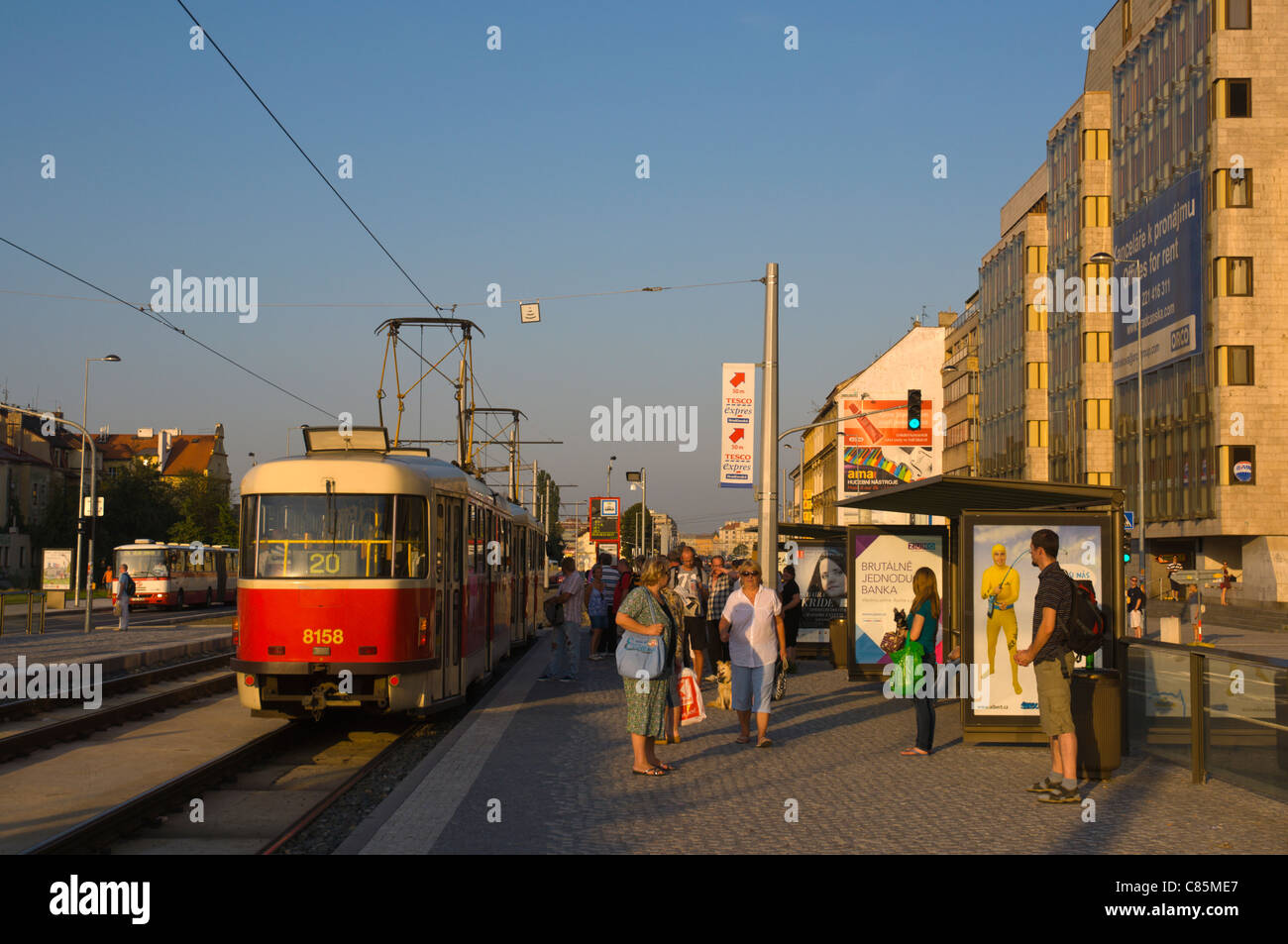 Ristrutturato Hradcanska Trasporto hub di Praga Repubblica Ceca Europa Foto Stock