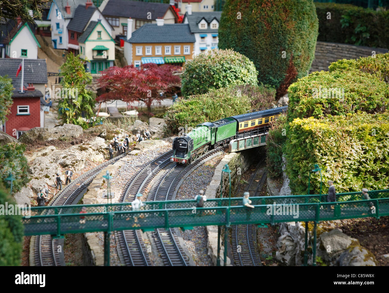 Bekonscot model village e dalla stazione ferroviaria, Beaconsfield, Buckinghamshire, UK Foto Stock