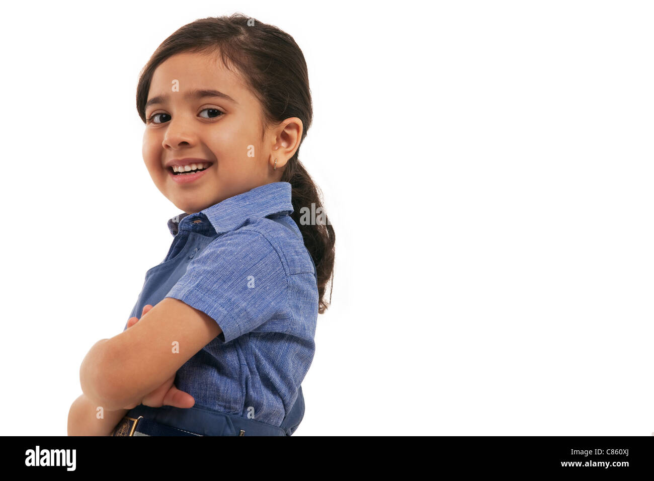 Ritratto di un giovane scuola ragazza sorridente Foto Stock