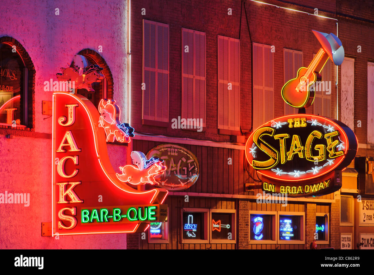 Fase Live music venue Lower Broadway Nashville Foto Stock