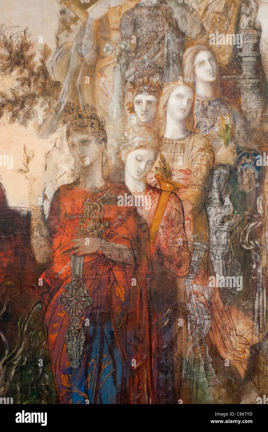 Gustave Moreau Les Muses quittent Apollon, leur Père, pour aller éclairer Le Monde. Vicino al Museo Gusteve Moreau - Parigi Foto Stock