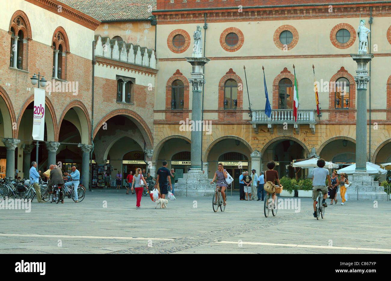 Municipio di Piazza del Popolo Ravenna Italia Foto Stock