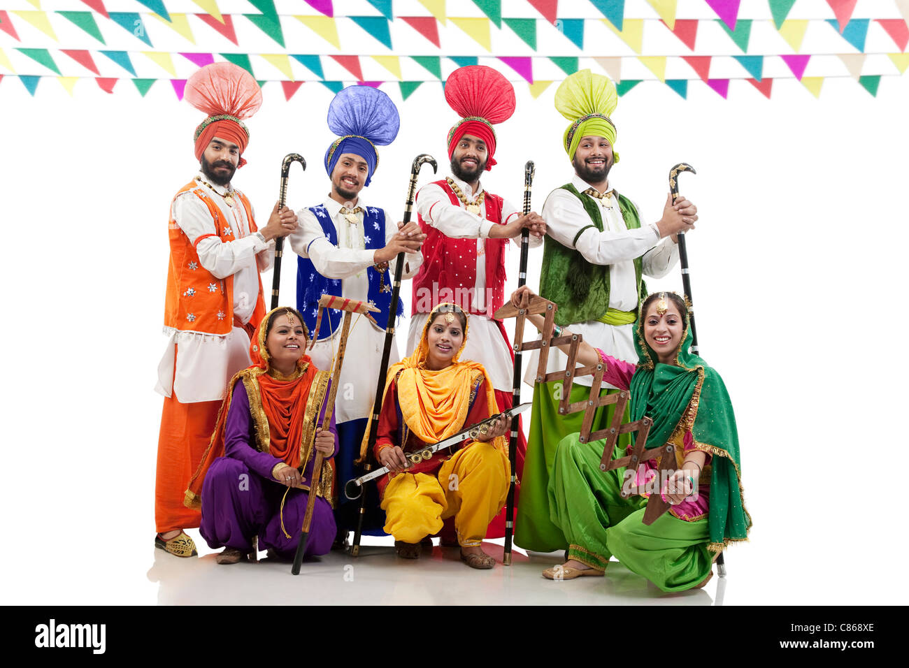 La religione sikh persone in posa Foto Stock