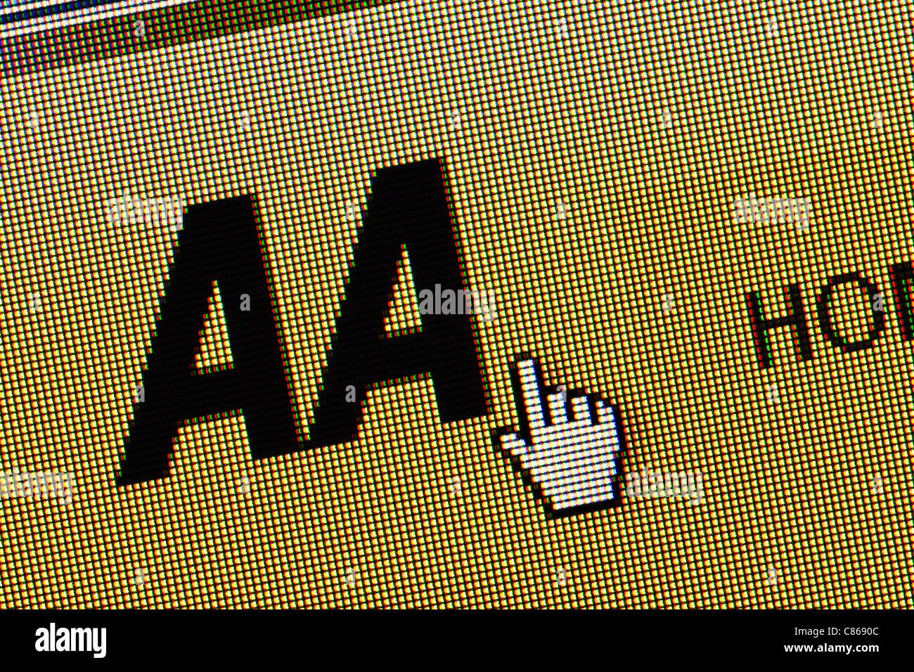 Automobile Association logo e sito web close up Foto Stock
