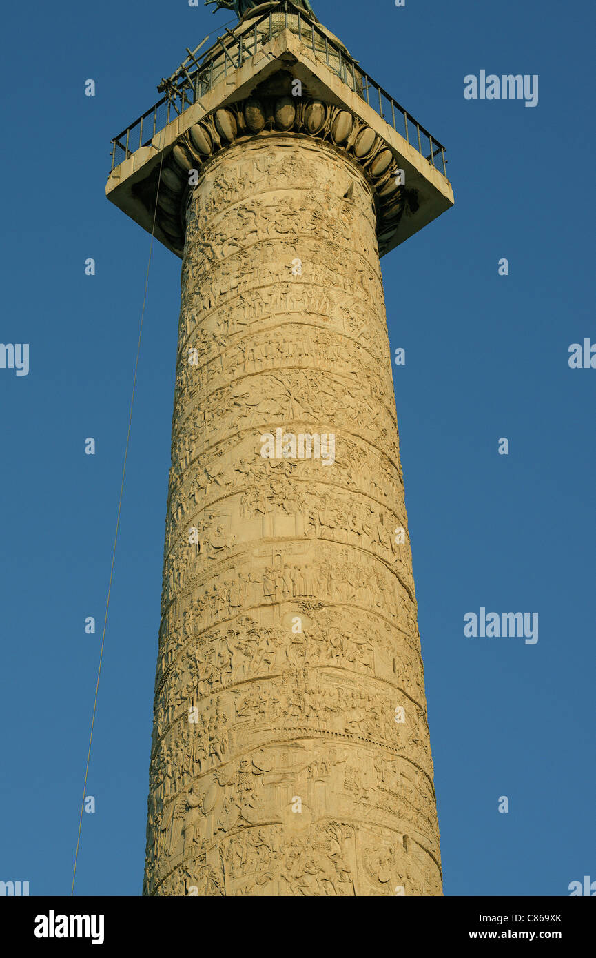 Rilievo scolpite Traian s colonna Colonna di Traiano Traianus Roma Italia Foto Stock