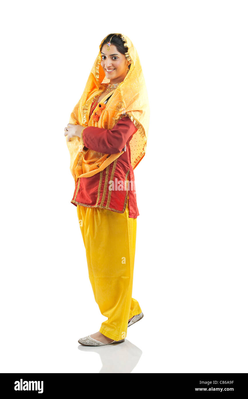 Ritratto di una donna Sikh Foto Stock