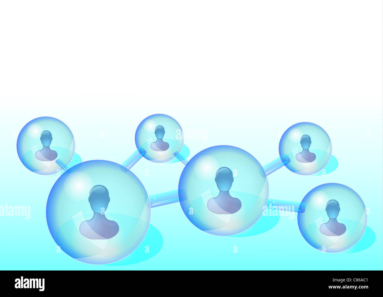 Illustrazioni di diverse persone in social media network Foto Stock