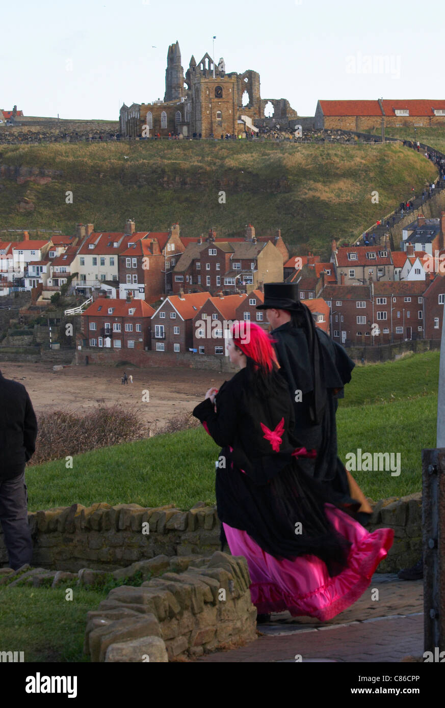 WHITBY; Goti al weekend di Goth Foto Stock