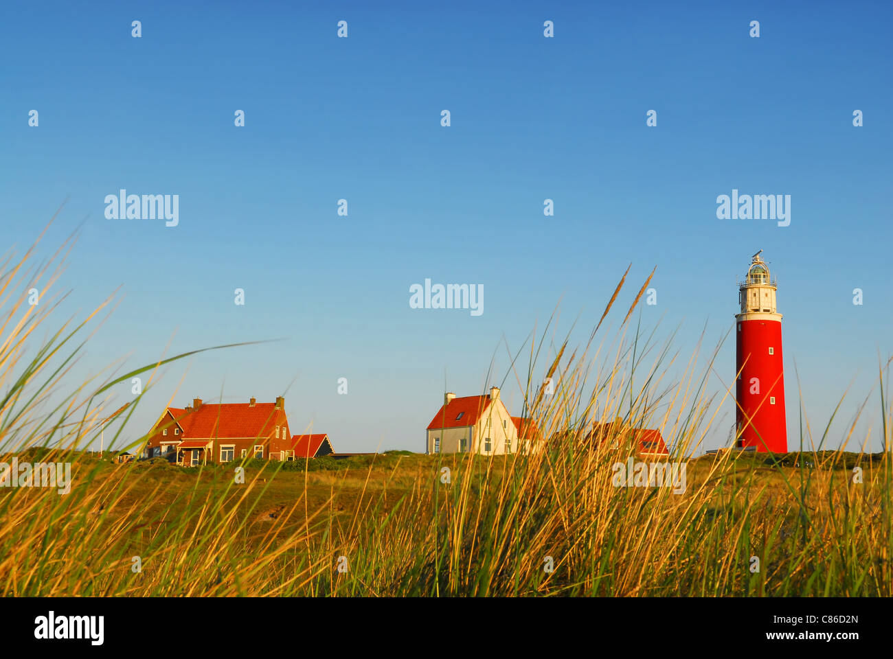 Faro sull isola olandese di Texel Foto Stock