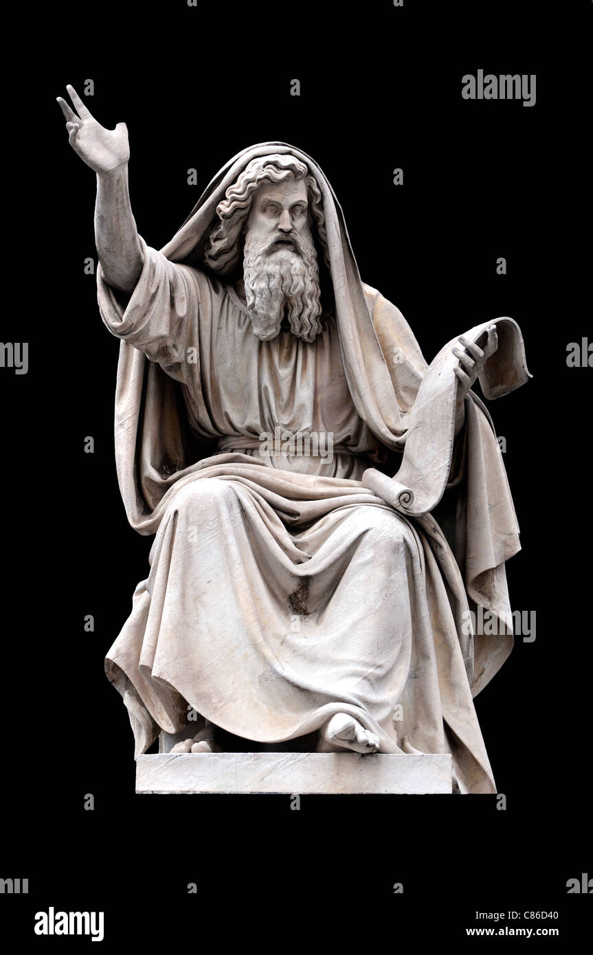 Ezechiele da Carlo Chelli sulla base della colonna dell'Immacolata, Roma Italia Foto Stock