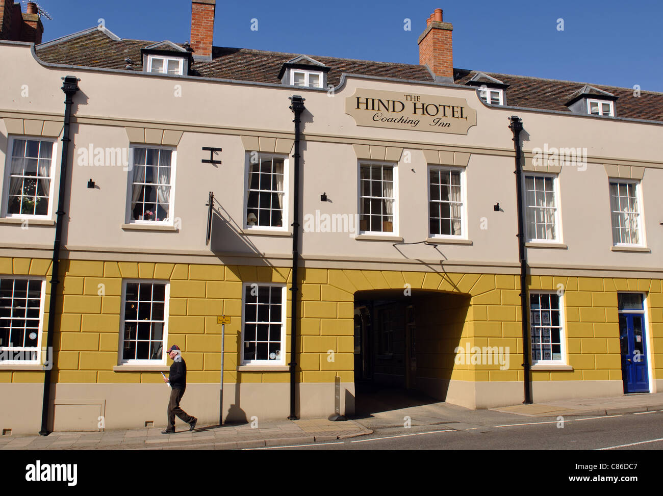 La Hind Hotel edificio, High Street, Lutterworth Leicestershire, England, Regno Unito Foto Stock