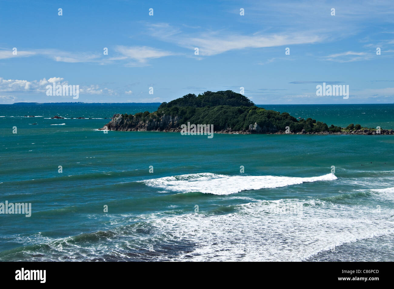 L'incantevole Golden Sands di Mount Maunganui e spiagge Omanu Baia di Planty Isola del nord della Nuova Zelanda NZ Foto Stock