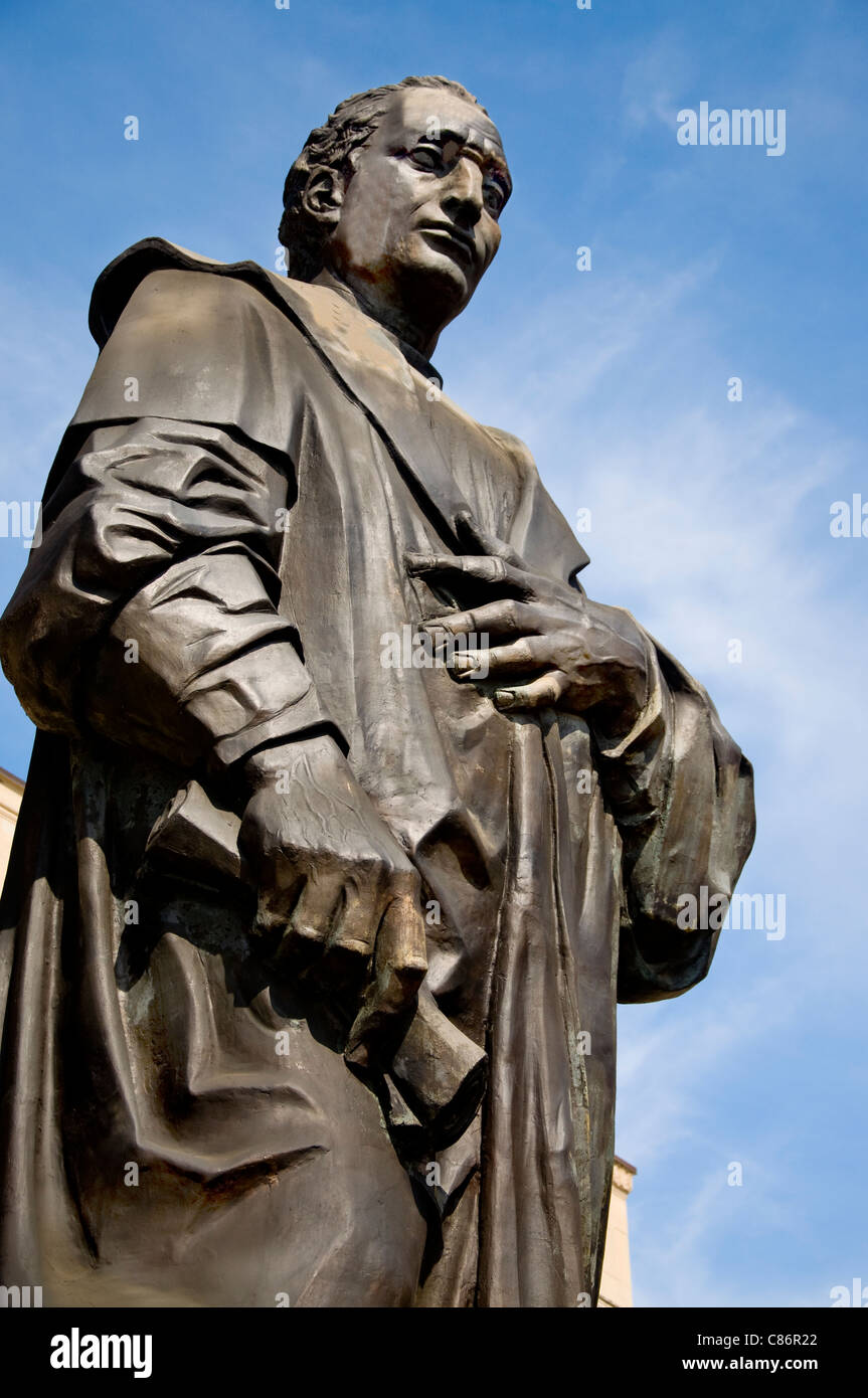 Statua di Cristoforo Colombo di fronte al Municipio di Columbus, Ohio Foto Stock