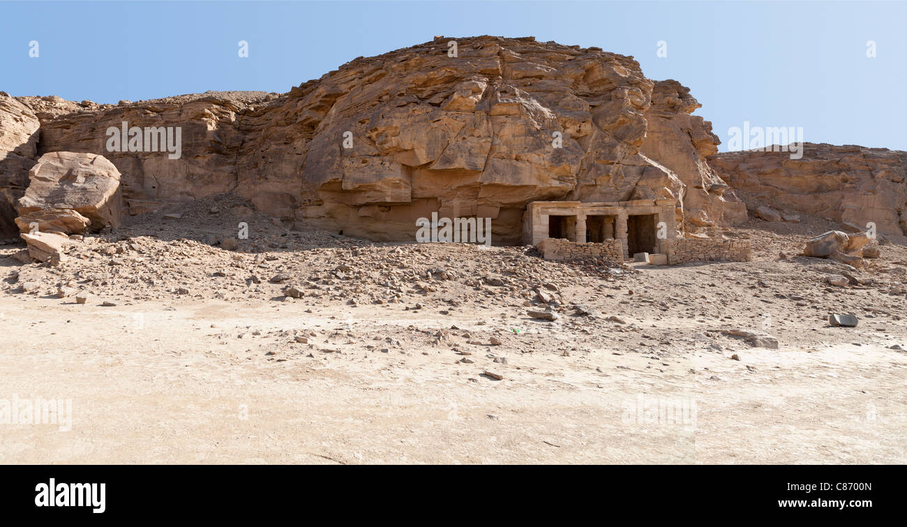 Kanais, tempio del Re Seti 1 nel Wadi Abad nel Deserto Orientale dell'Egitto Foto Stock