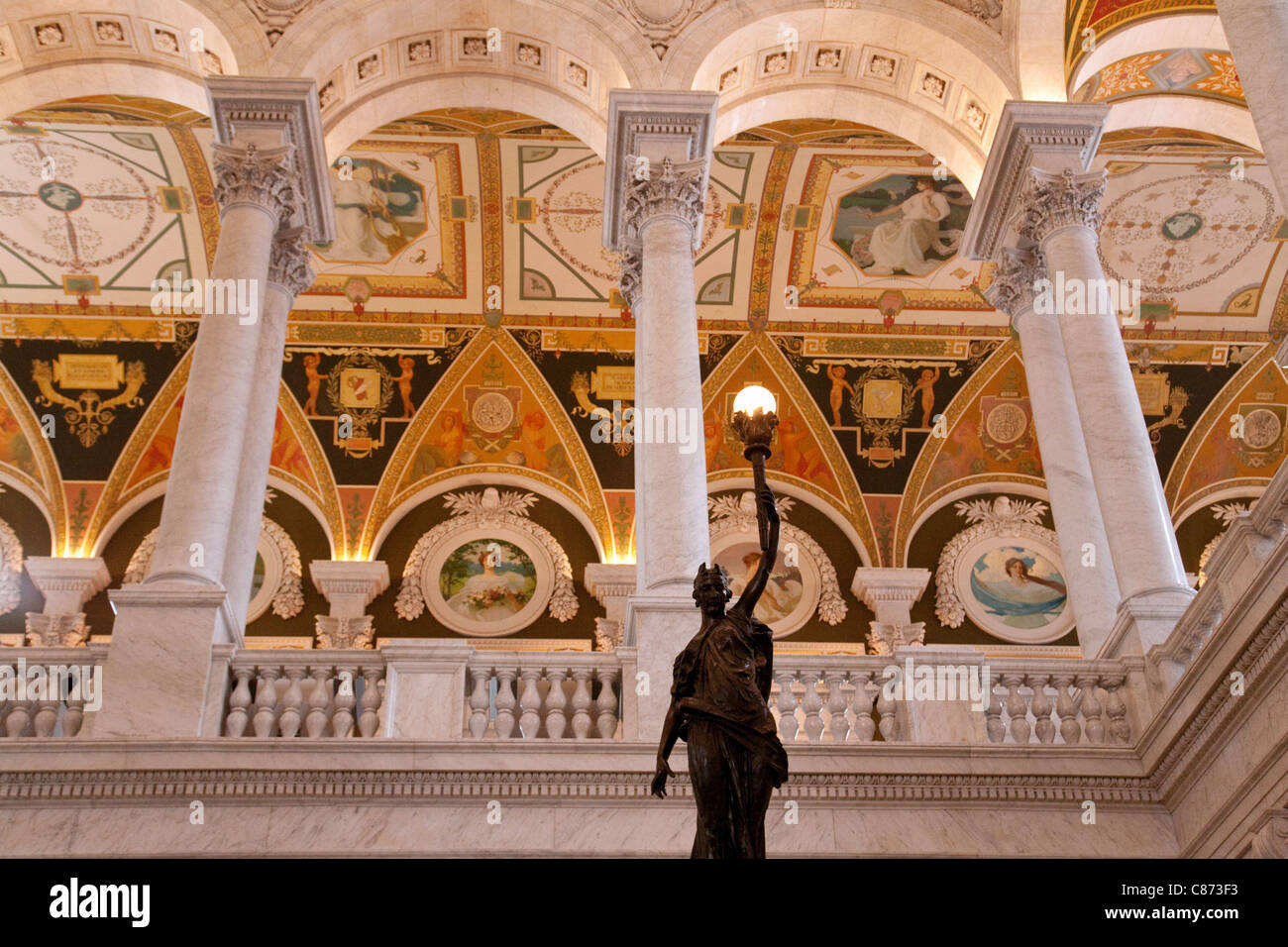 All'interno della National Library of Congress, Washington DC, Stati Uniti d'America Foto Stock