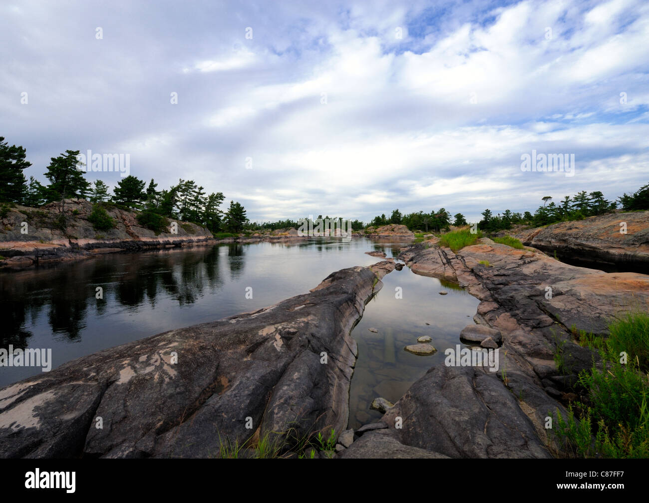 Il cattivo area fiume off Georgian Bay è famosa per la sua grande pesca e paesaggi spettacolari. Esso è accessibile solo in barca Foto Stock