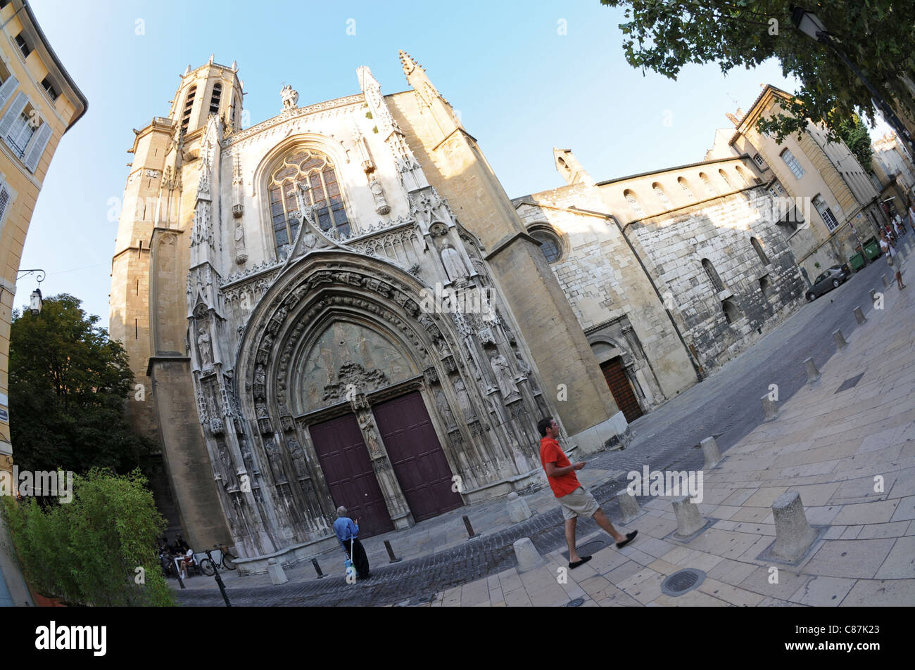 Cattedrale di Aix (Cathédrale Saint-Sauveur d'Aix) in Aix-en-Provence, Francia Foto Stock