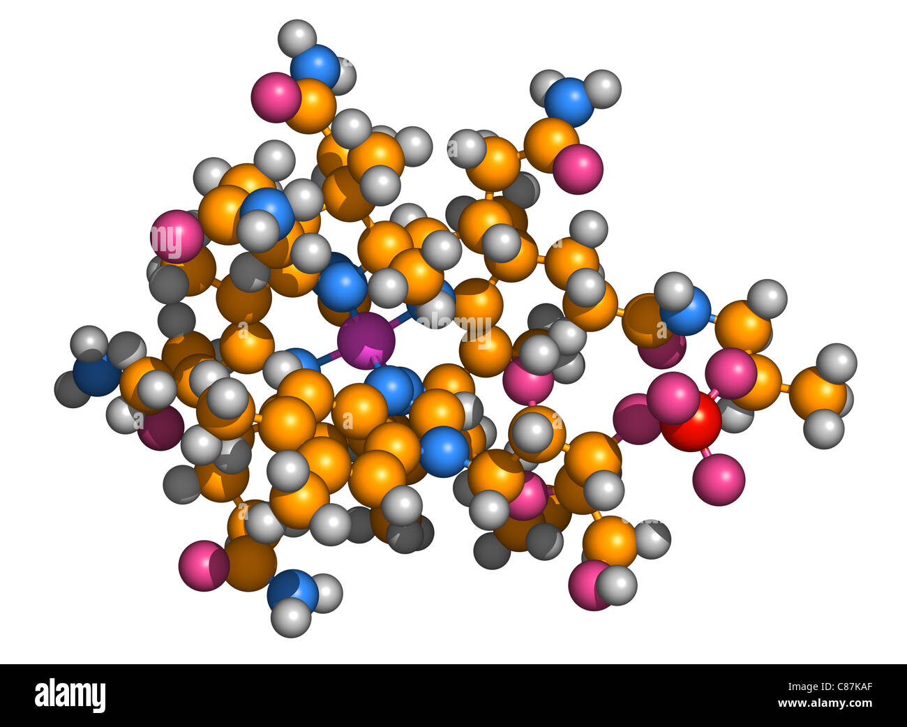 Molecola di vitamina B12 - Cianocobalamina Foto Stock
